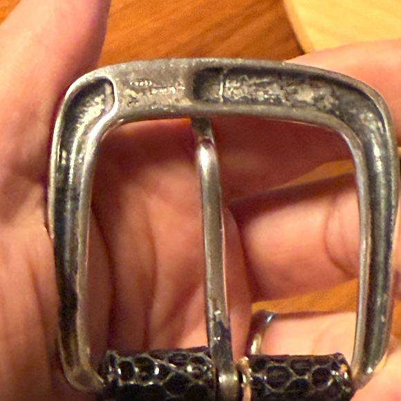 Ralph Lauren made in USA Black Genuine Lizard Wide Belt w/Sterling Buckle Sm - Picture 5 of 15